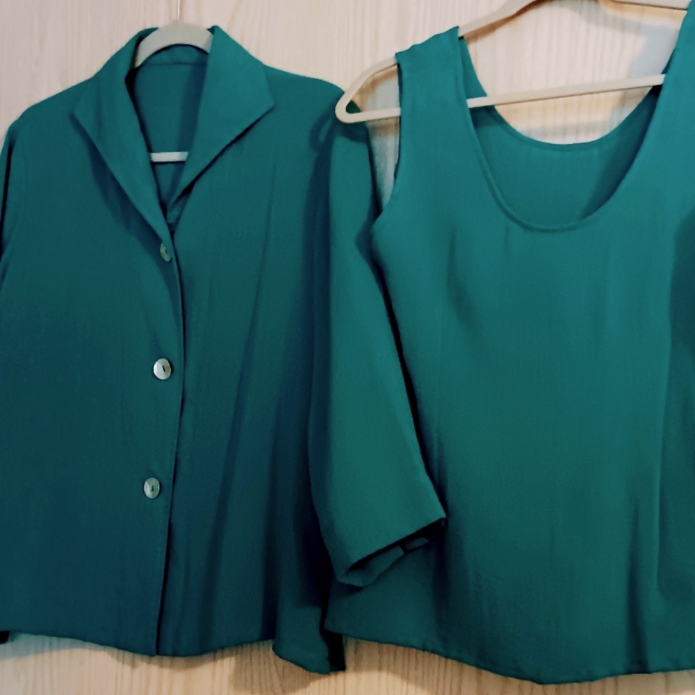 SALE _Fridaze Linen Jacket and Tank